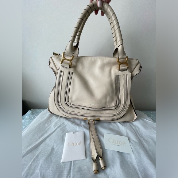 Chloe Marcie Large Double Carry Satchel Bag - Picture 2 of 16